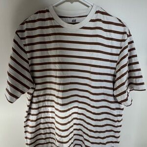 H&M Men's Brown Striped Shirt